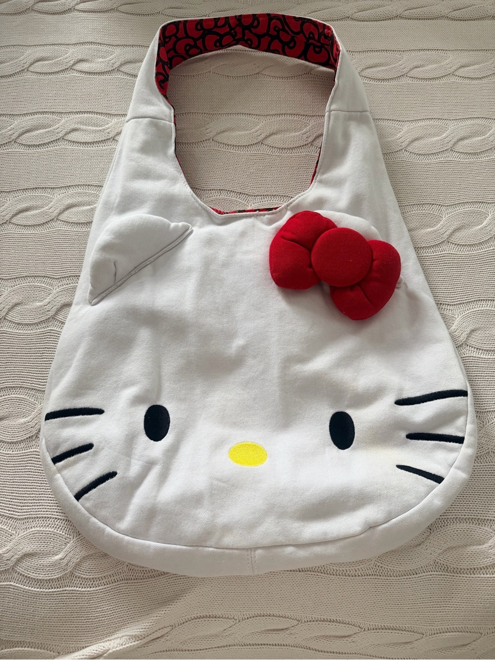 Hello Kitty White & Red Hobo Tote Bag